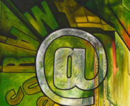 Artwork: At War with Words (detail), 2014 by artist Emma Lloyd, Acrylic on canvas