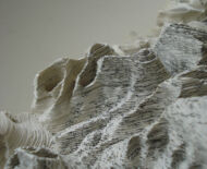 Artwork: Lowson's Textbook Erosion (detail), 2009 by artist Emma Lloyd, Sculpted book