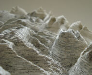Artwork: Lowson's Textbook Erosion (detail), 2009 by artist Emma Lloyd, Sculpted book