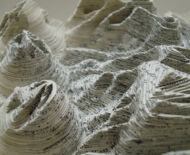 Artwork: Lowson's Textbook Erosion (detail), 2009 by artist Emma Lloyd, Sculpted book