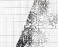 Artwork: Rendering (detail), 2015 by artist Emma Lloyd, Sculpted ball print, pencil and graphite on graph paper