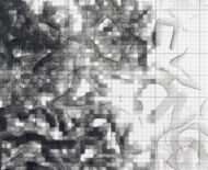 Artwork: Rendering (detail), 2015 by artist Emma Lloyd, Sculpted ball print, pencil and graphite on graph paper