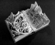 Artwork: Sonetti, 2014 by artist Emma Lloyd, Sculpted book