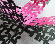 Artwork: Tameidiau Ohona'i (detail), 2013 by artist Emma Lloyd, Double-sided sculpted screen print