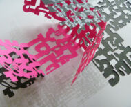 Artwork: Tameidiau Ohona'i (detail), 2013 by artist Emma Lloyd, Double-sided sculpted screen print