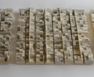 Artwork: Transition II, 2017 by artist Emma Lloyd, Sculpted books, perspex and gold leaf