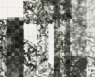 Artwork: Gridlock (detail), 2017 by artist Emma Lloyd, Ball print, graphite and pencil on graph paper