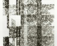 Artwork: Gridlock, 2017 by artist Emma Lloyd, Ball print, graphite and pencil on graph paper