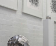 Artwork: Rawnesser and Glissemo Project, 2015 by artist Emma Lloyd, Installation of stone plaster sculptures and reinterpreted ball prints (pencil and graphite on cartridge paper)