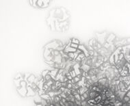Artwork: Wingdings (detail) - Rawnesser and Glissemo Project, 2015 by artist Emma Lloyd, Ball print, graphite and pencil on cartridge paper