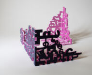 Artwork: We Sleep, 2018 by artist Emma Lloyd, laser cut MDF and acrylic