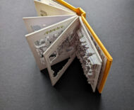Artwork: Lockdown 2.0 (detail), 2022 by artist Emma Lloyd, sculpted book